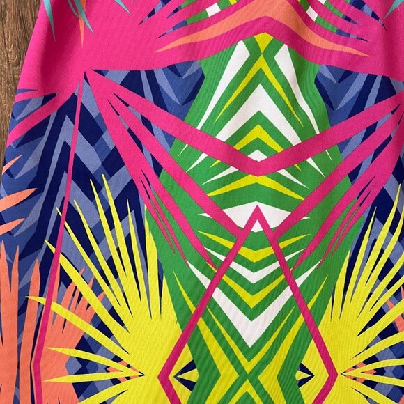 Alice & Trixie Claire Bright Palm Print Scuba Dress Sz M - Picture 6 of 13